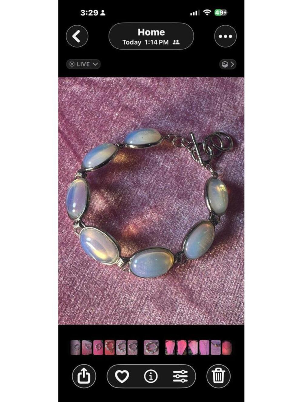 Gorgeous bracelet Genuine Vintage Opalite Sterling silver plated 7” nice!